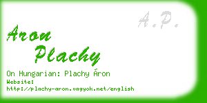 aron plachy business card
